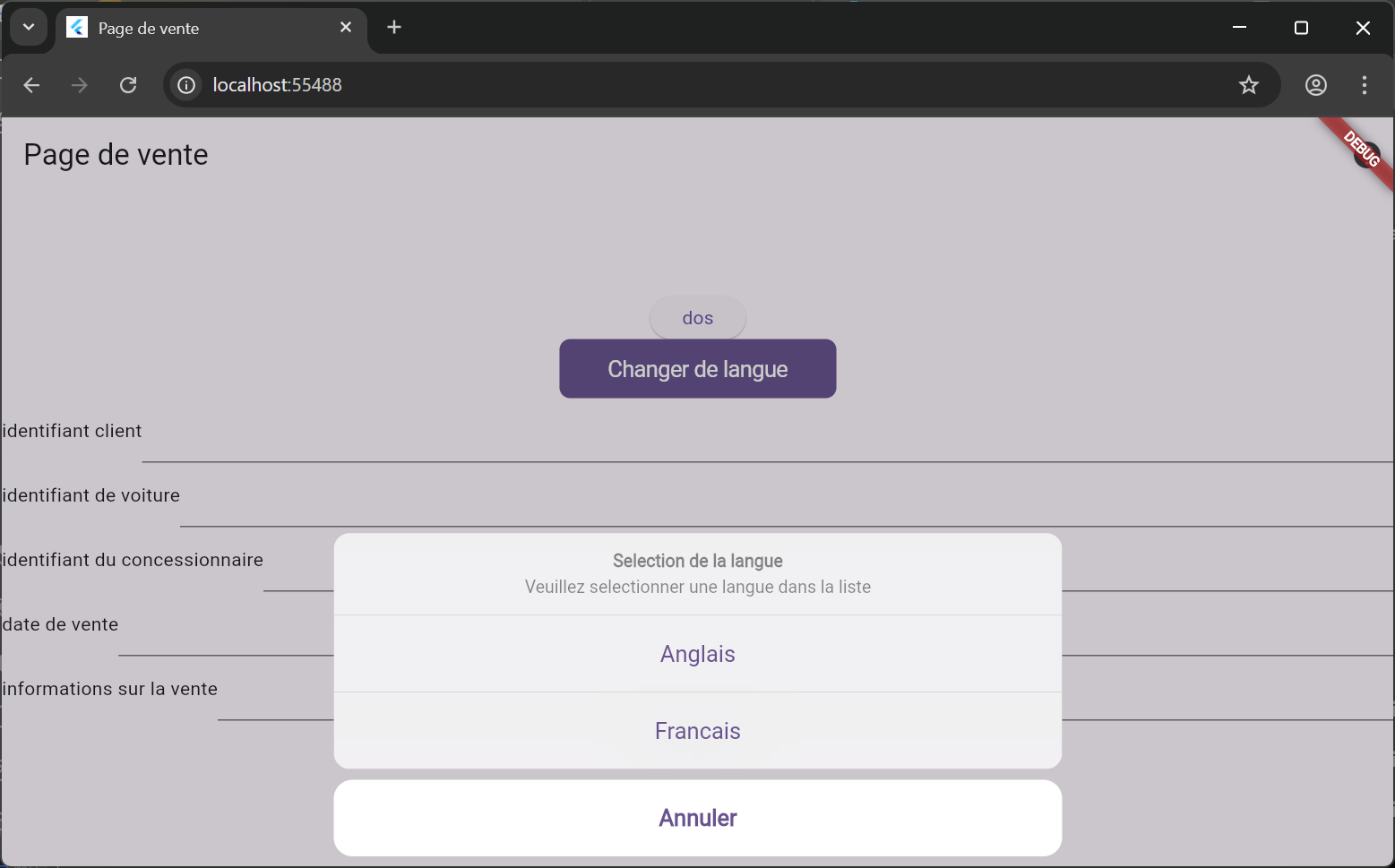 Flutter mobile project