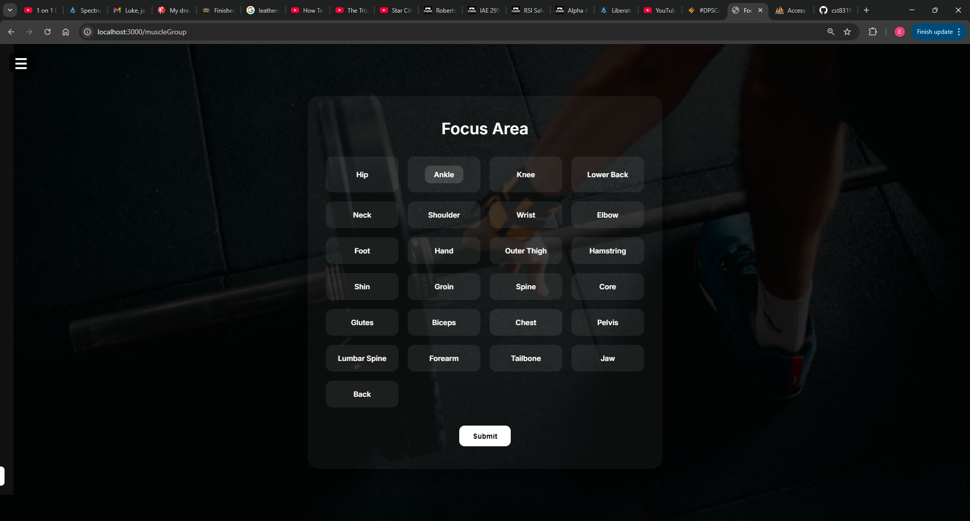 physio app focus area